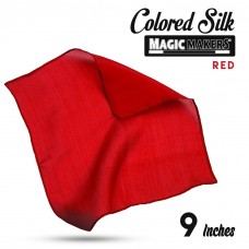 Red 9 inch Colored Silk By Magic Makers - Professional Grade  