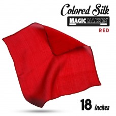 Red 18 inch Colored Silk By Magic Makers - Professional Grade